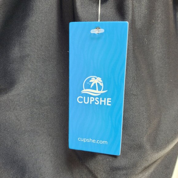 Cupshe Womens Black One-Piece Swimsuit Twist Front & Cutout Detail Size L - Picture 4 of 6